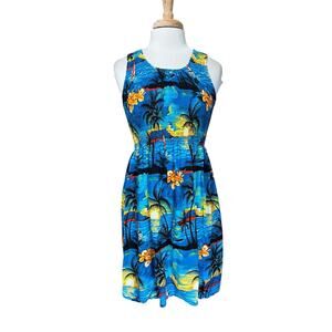 CoCo Beach Hawaii Hawaiian Babydoll Dress Tropical Sunsets Women's One Size